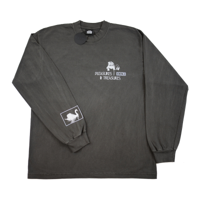 Long Sleeve Pleasures & Treasures T-Shirt  (Washed Black)